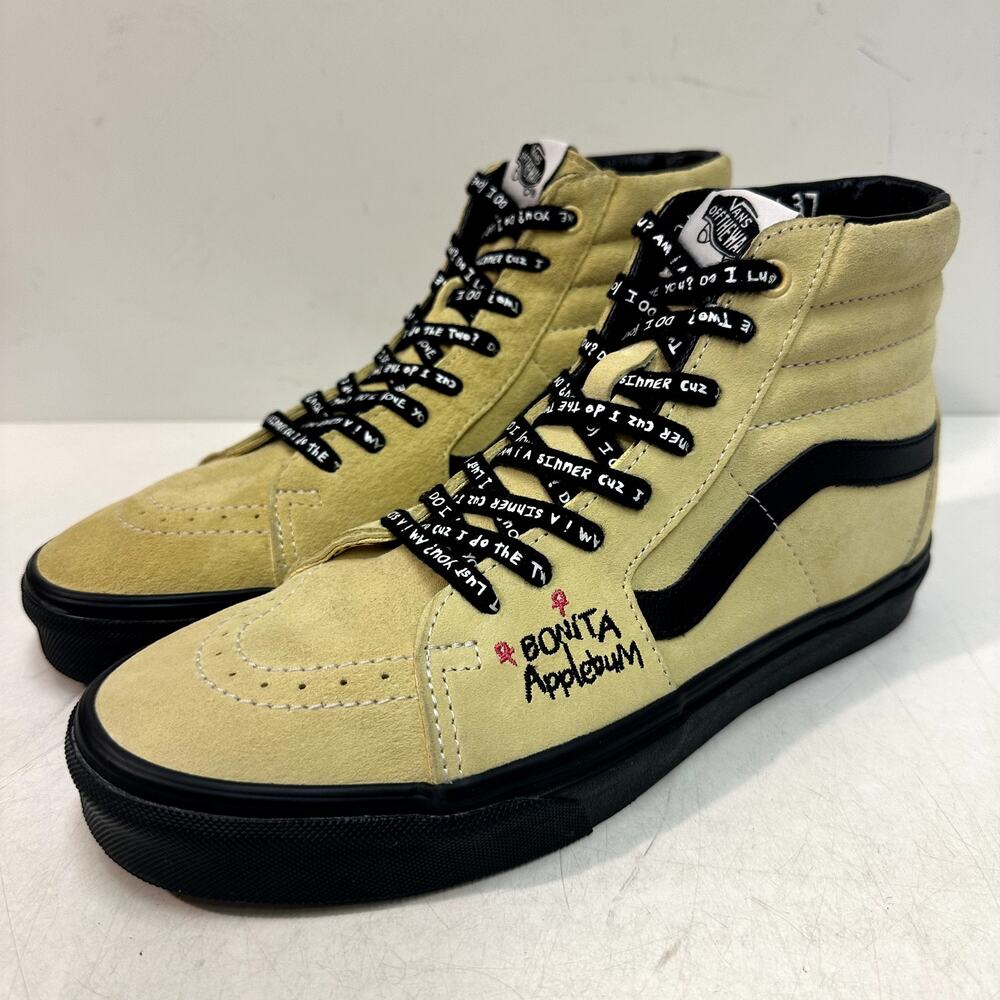 WORN ONCE Vans Sk8-Hi A Tribe Called Quest (Yellow) Suede Bonita Applebum M 9